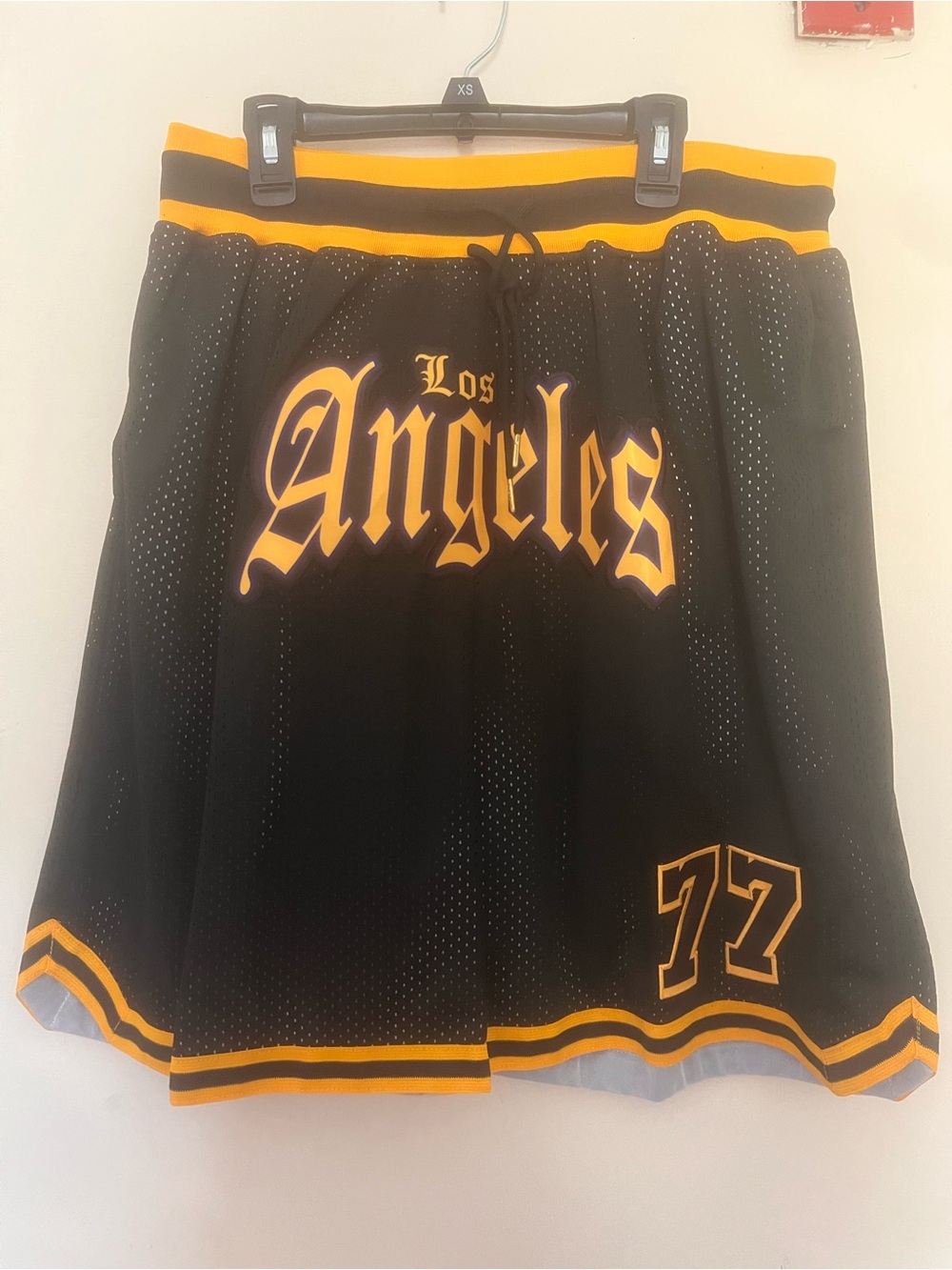 LA lakers shorts luka bottoms embroidered basketball